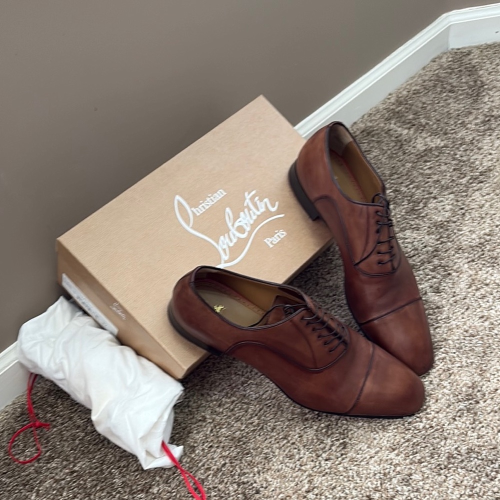 Christian Louboutin Brown Leather Oxfords